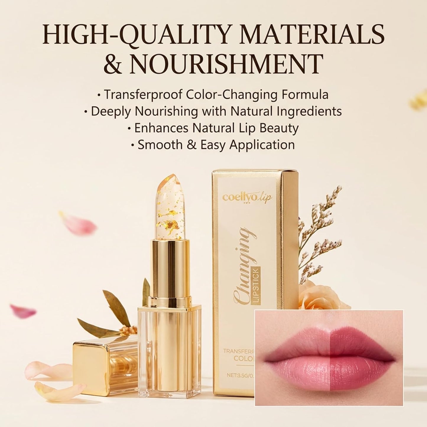 Coellyo True Tone Ph Adjusting Lipstick, Color Changing Lipstick(1Pcs)